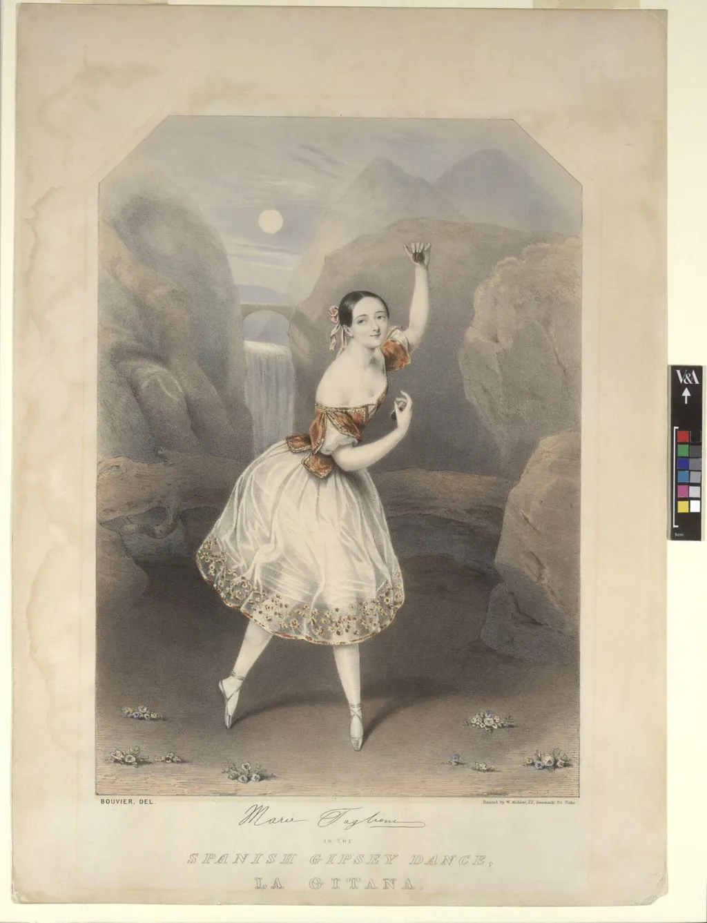 Marie Taglioni (facsimile signature), by Jules Bouvier, 1840