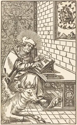 Saint Luke, by Lucas Cranach the Younger, ink, 1550