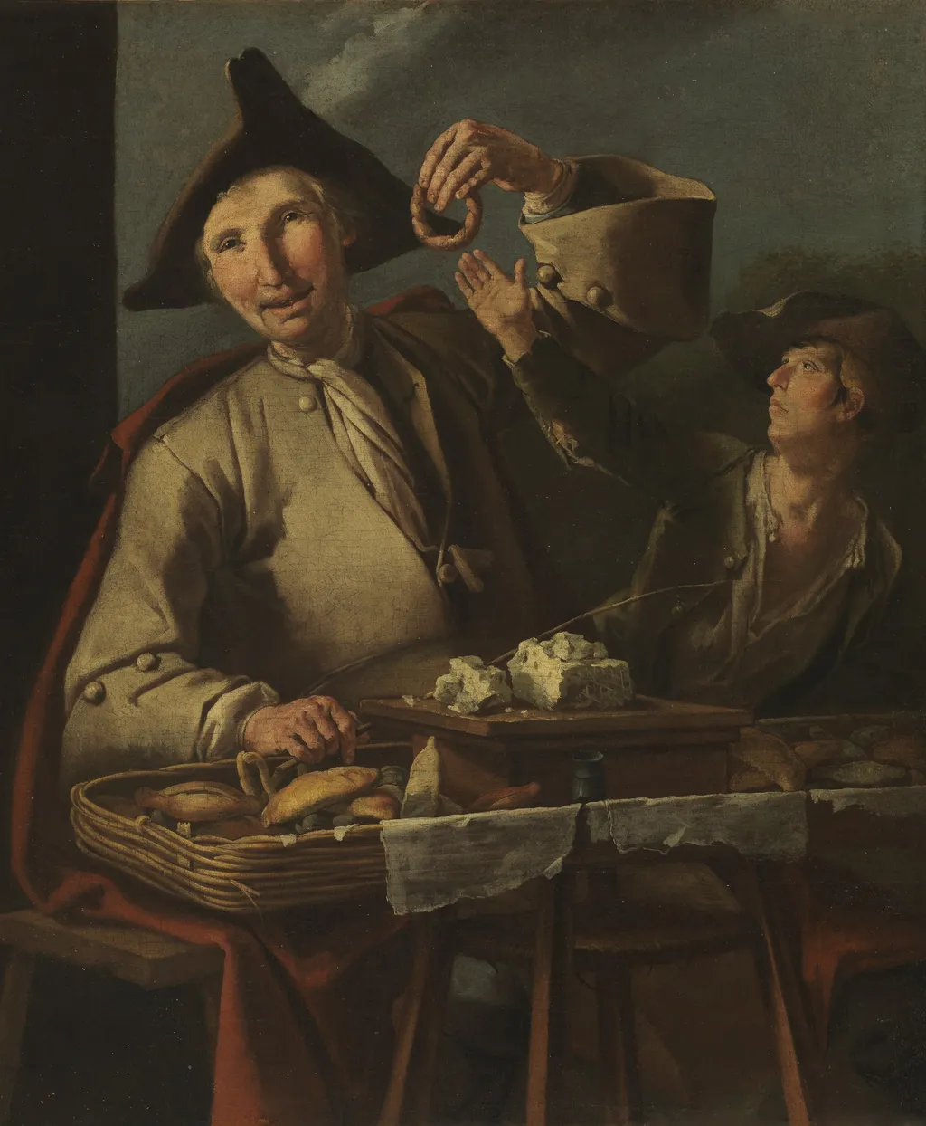 Doughnut vendor, by Giacomo Francesco Cipper, oil, 1601