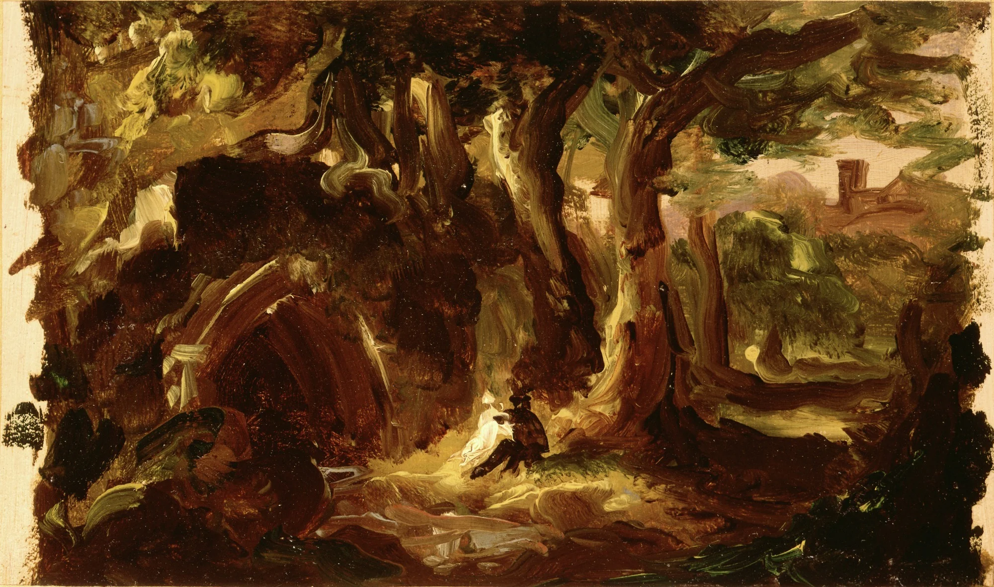 Wooded Landscape with Figures, detail