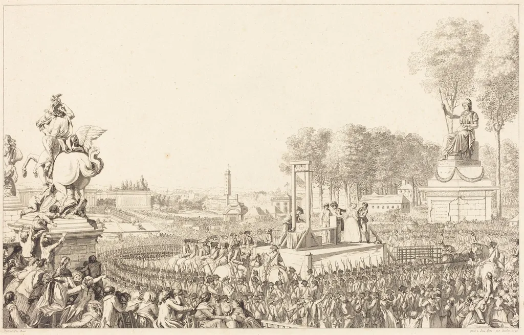 Journée du 16 Octobre 1793 [exécution de Marie-Antoinette], by Antoine-Jean Duclos, ink, 1794