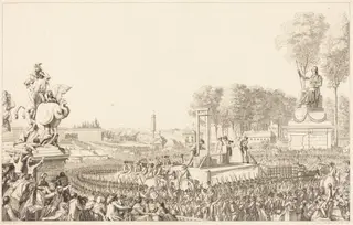 Journée du 16 Octobre 1793 [exécution de Marie-Antoinette], by Antoine-Jean Duclos, ink, 1794