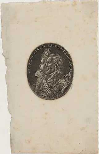 Henry IV and Maria de Medici, by Simon van de Passe, ink, 1621