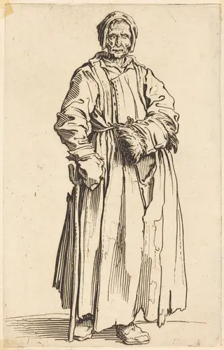 One-Eyed Woman, by Jacques Callot, ink, 1622