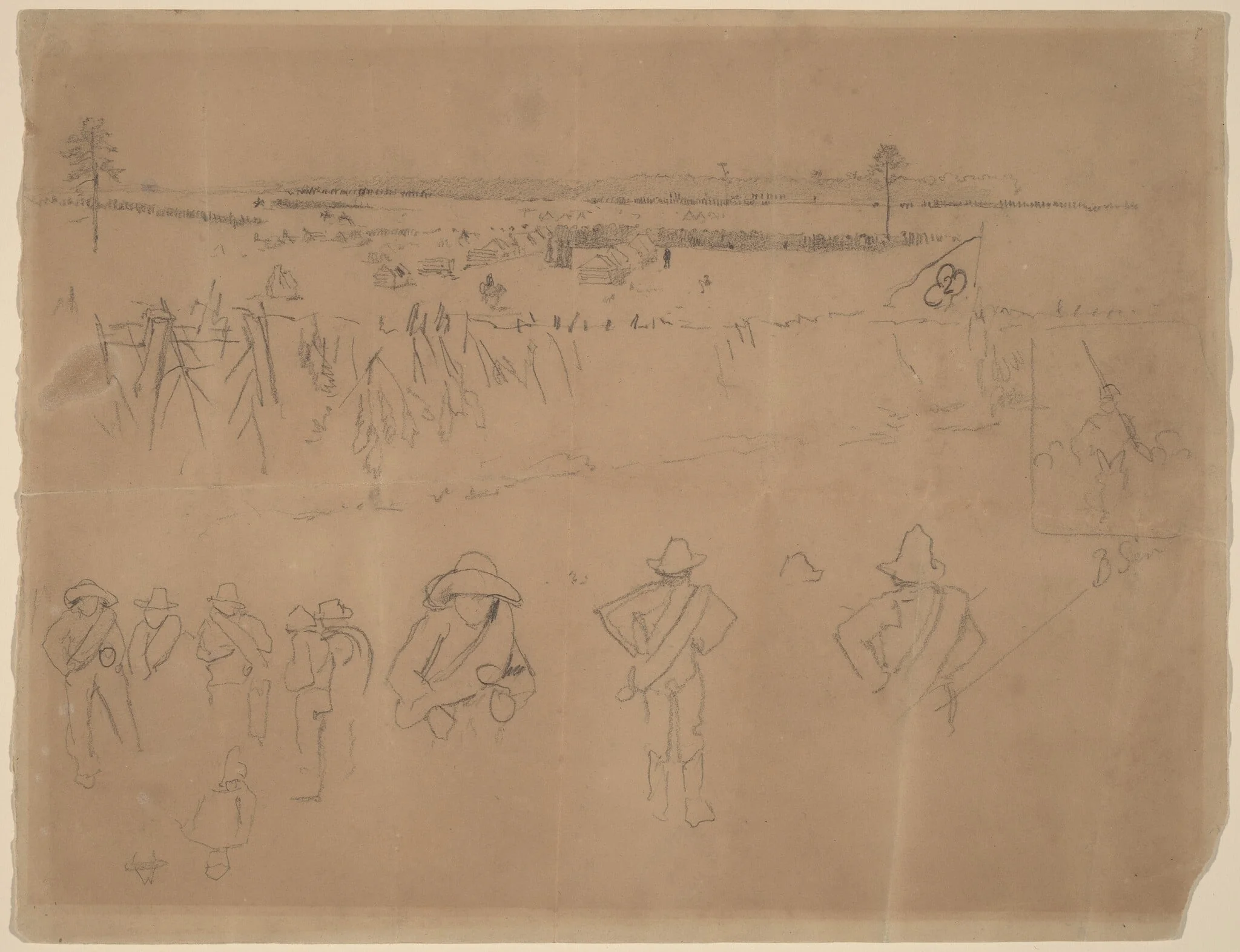 Line-ups and Trenches [recto], detail