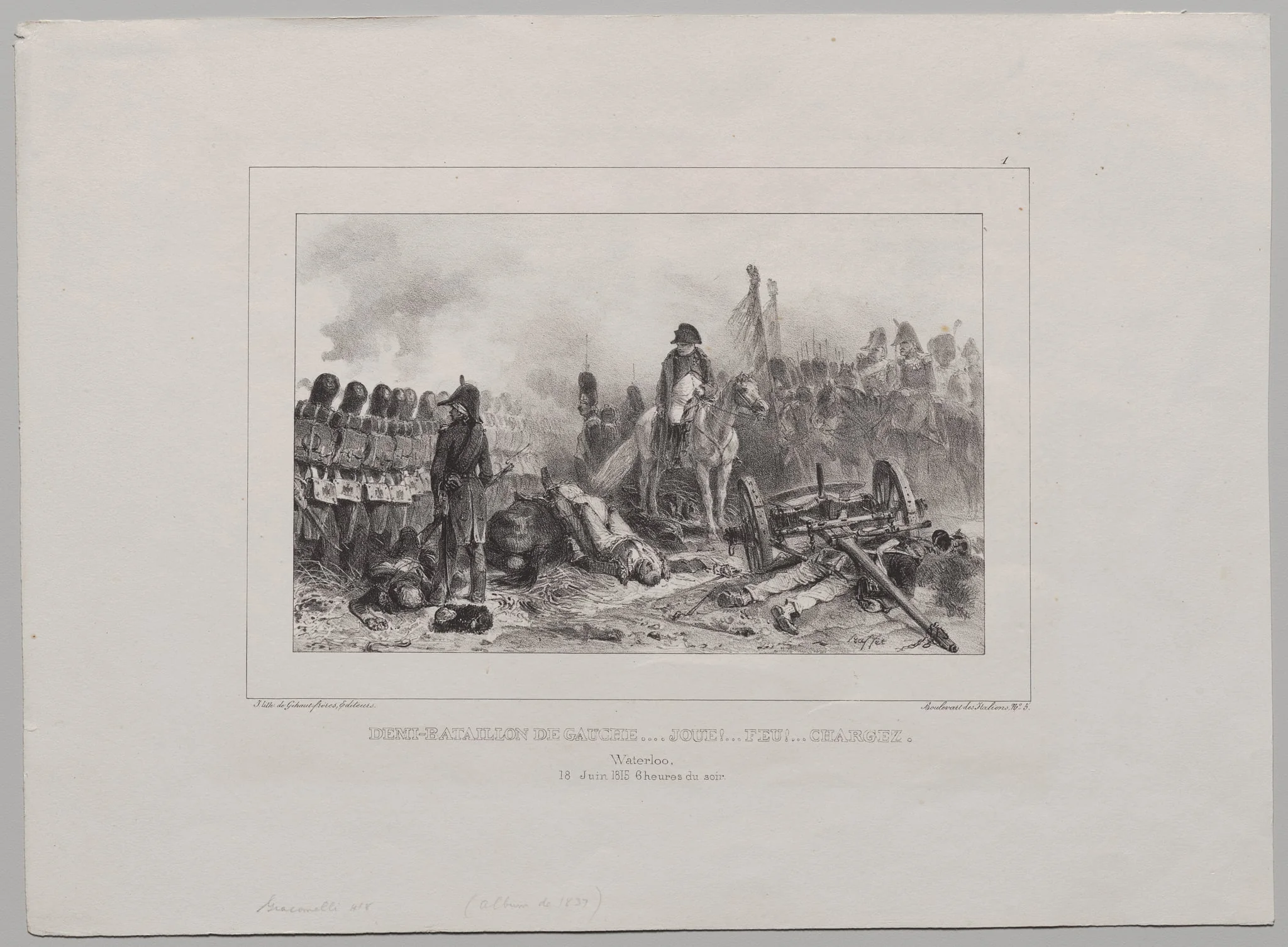 Lithographic Album of 1837: Half-Battalion at Left…Aim!...Fire!...Load, detail