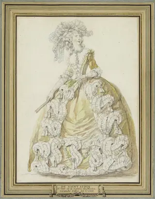 Grande robe de cour, by Augustin de Saint-Aubin, unspecified, 1788