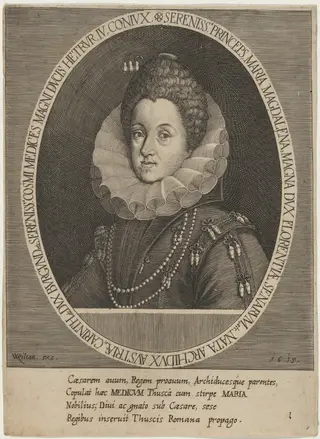 Princess Maria Magdalen, by Wolfgang Kilian, ink, 1615