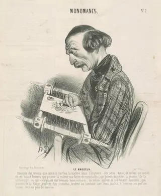 Le brodeur, by Honoré Daumier, ink, 1840