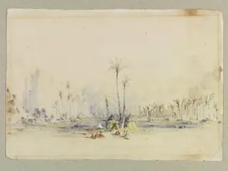 Wady Firan, Sinai, by Francis Arundale, watercolor, 1834