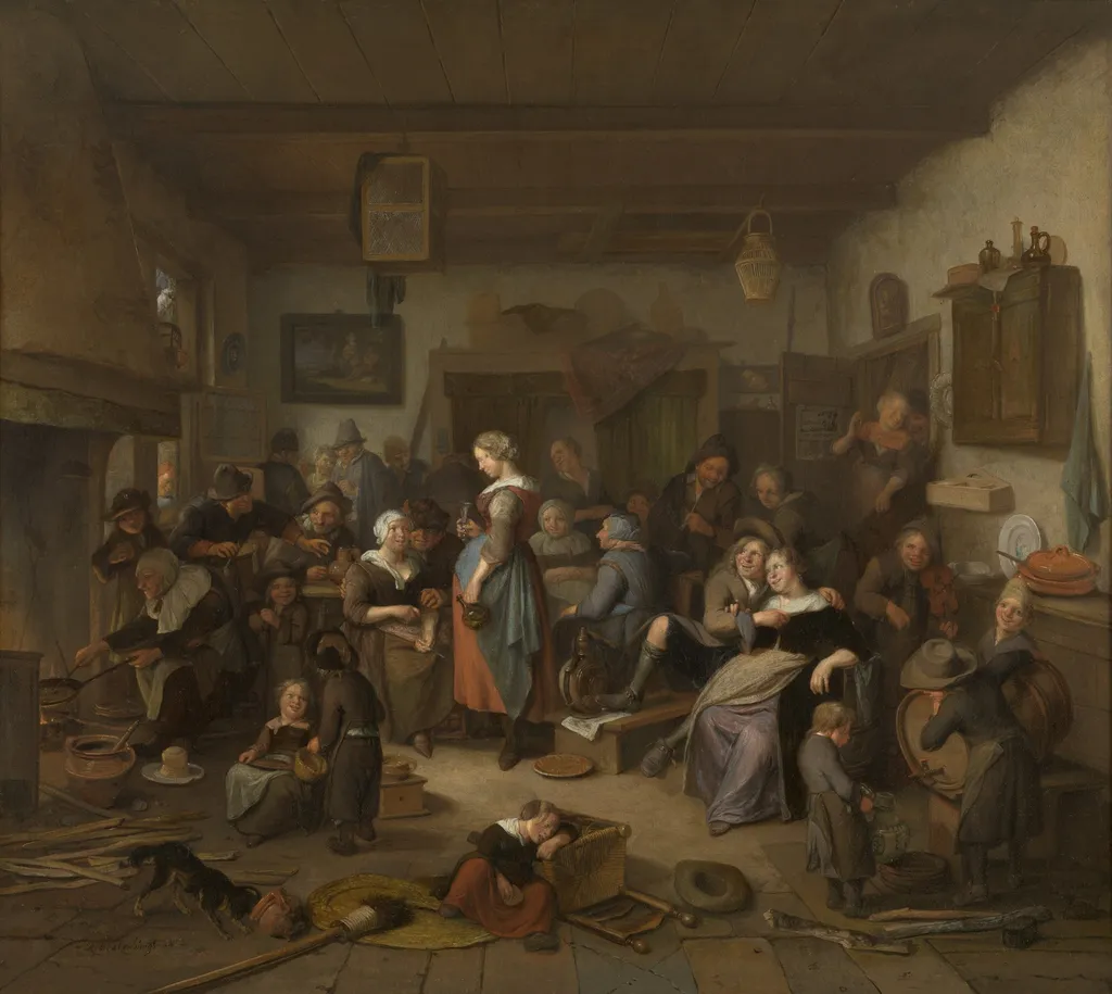 Jolly Company, by Richard Brakenburgh, oil, 1686