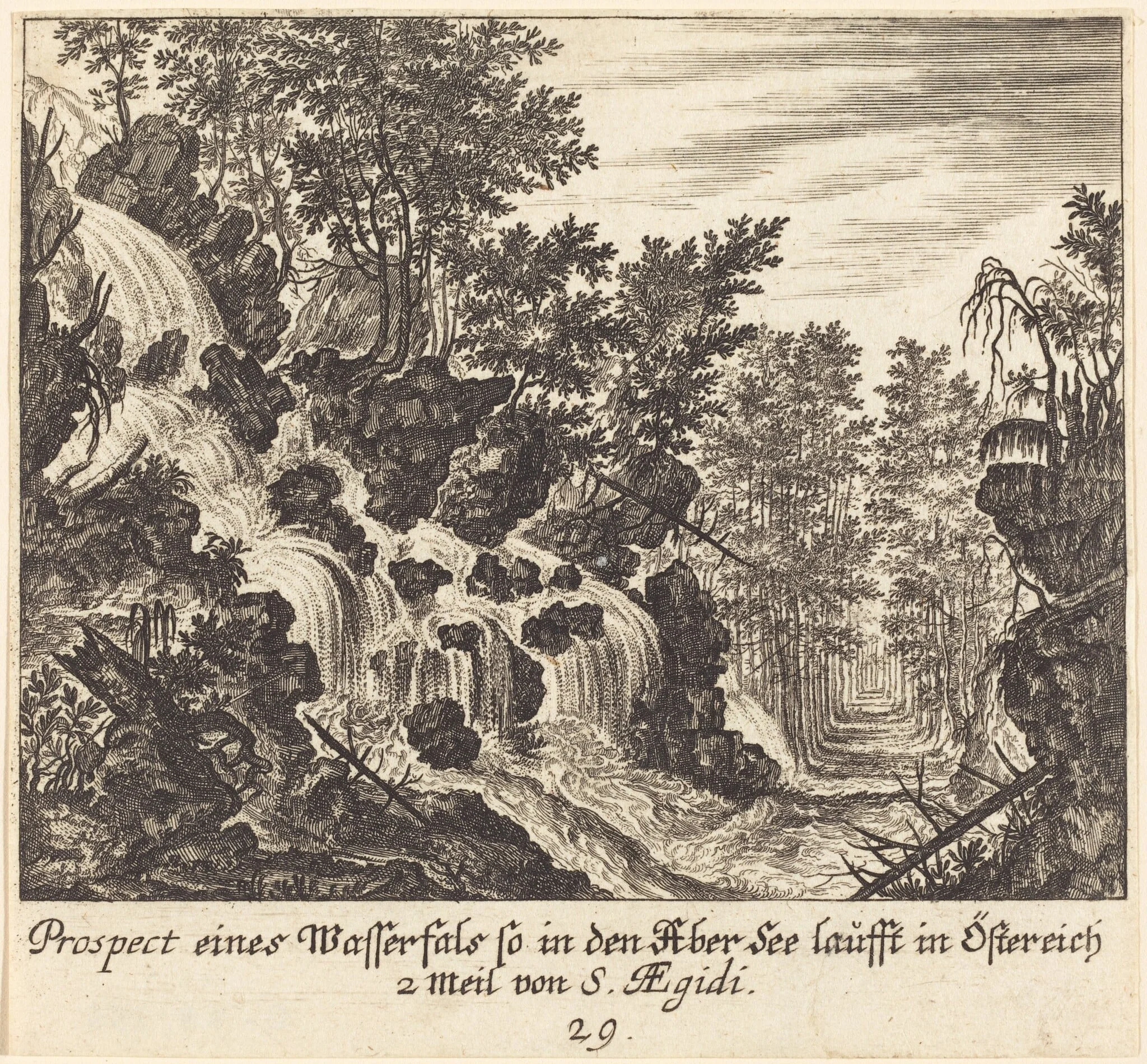 View of a Waterfall, Austria, detail