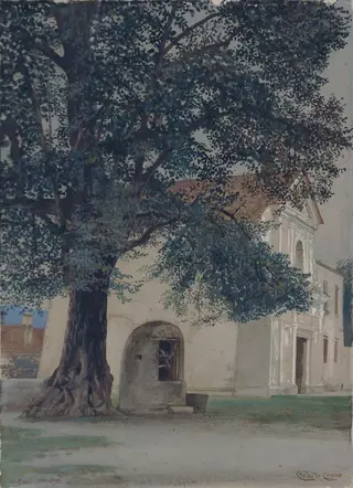View at La Cava, near Salerno, South Italy, by Walter RWS Crane, watercolor, 1872