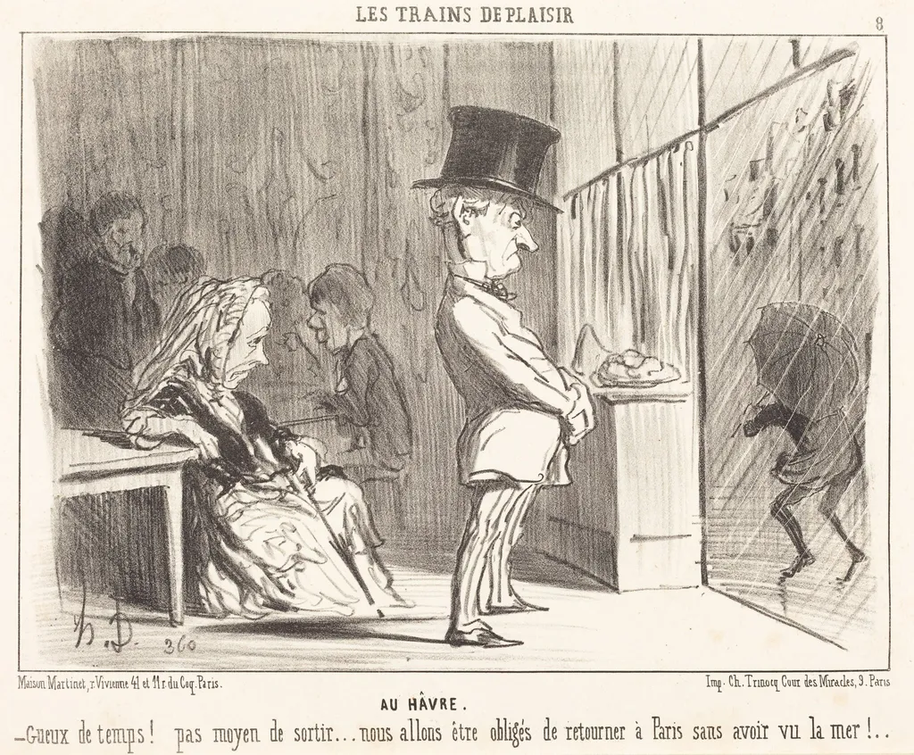 Au Havre, by Honoré Daumier, ink, 1852