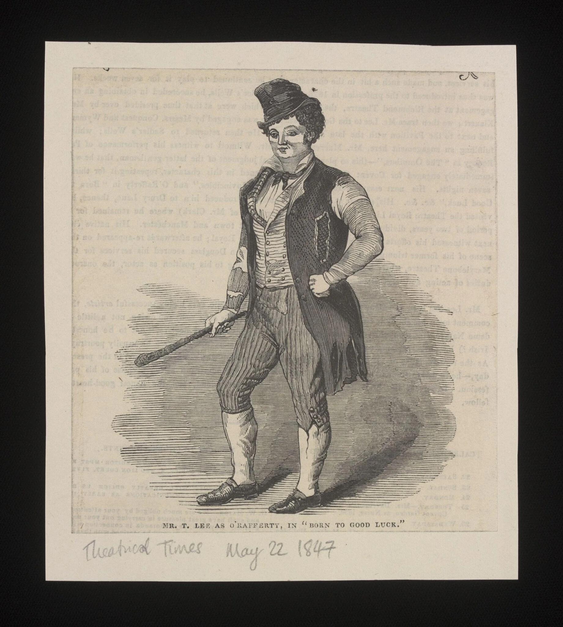 T. Lee as O'Rafferty in <i>Born to Good Luck,</i>, detail