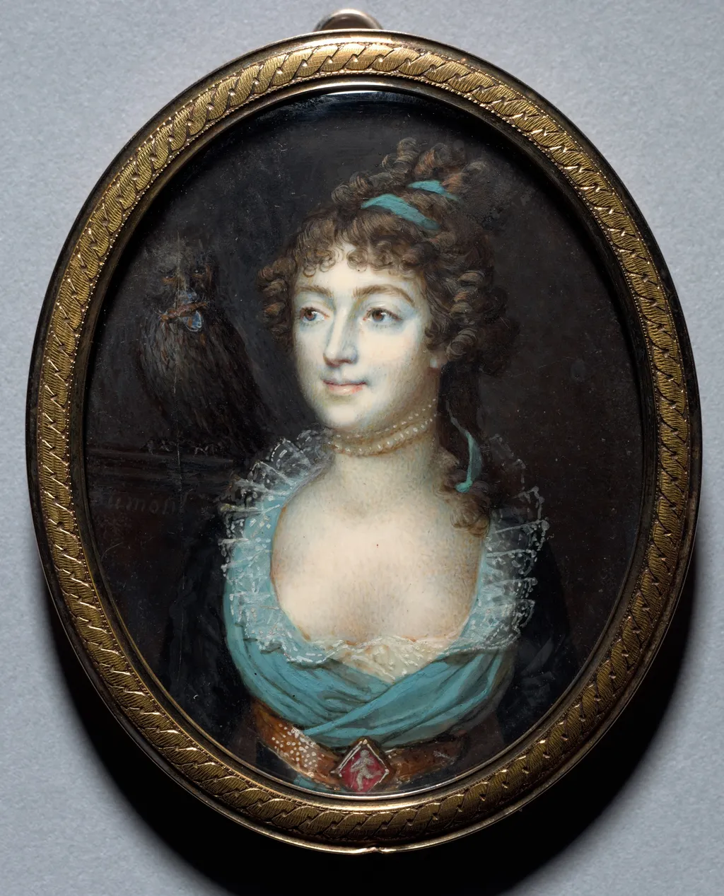 Portrait of Mademoiselle Marie-Anne Adelaide Le Normand, by François Dumont, watercolor, 1797