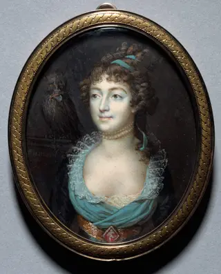 Portrait of Mademoiselle Marie-Anne Adelaide Le Normand, by François Dumont, watercolor, 1797