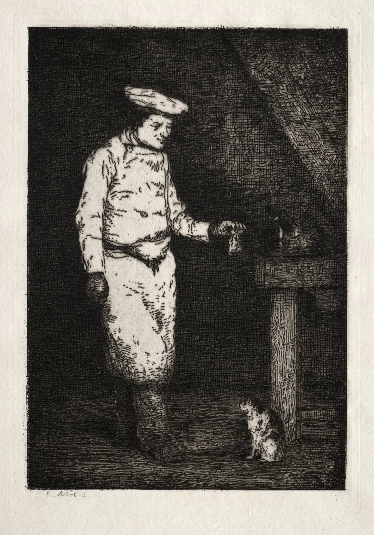Le déjeuner du chat, detail
