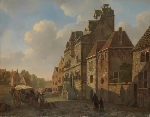 View in Dordrecht, by Johannes Schoenmakers, unspecified, 1820