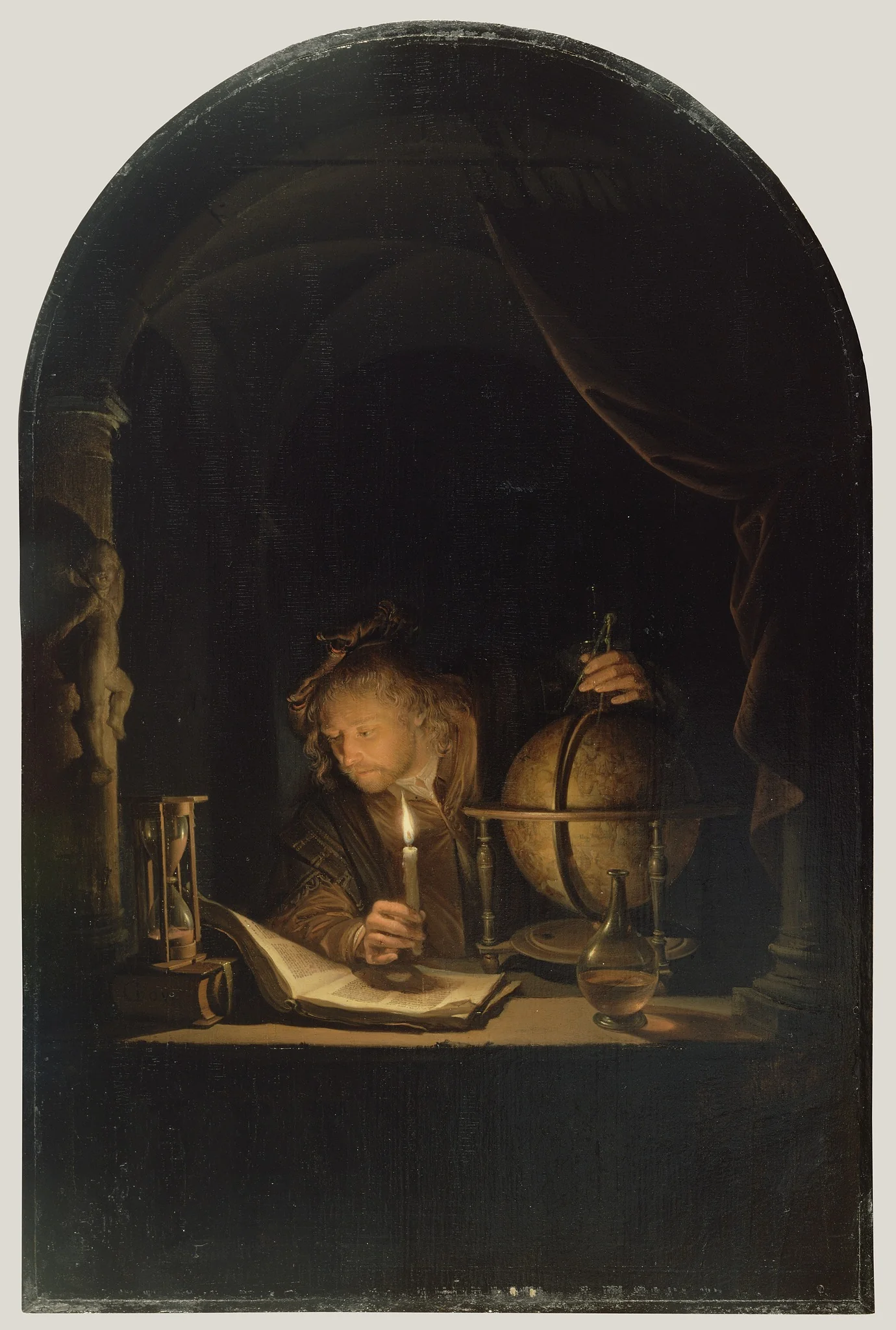 Astronomer by Candlelight, detail