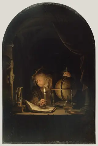 Astronomer by Candlelight, by Gerrit Dou, oil, 1650