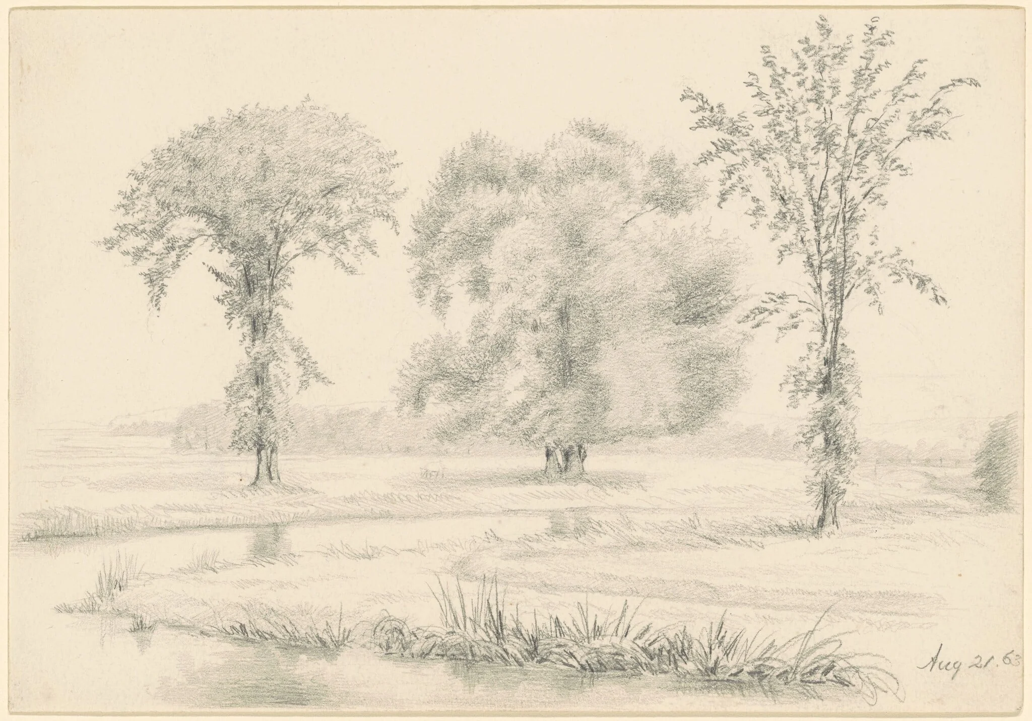 Landscape with Three Trees, detail