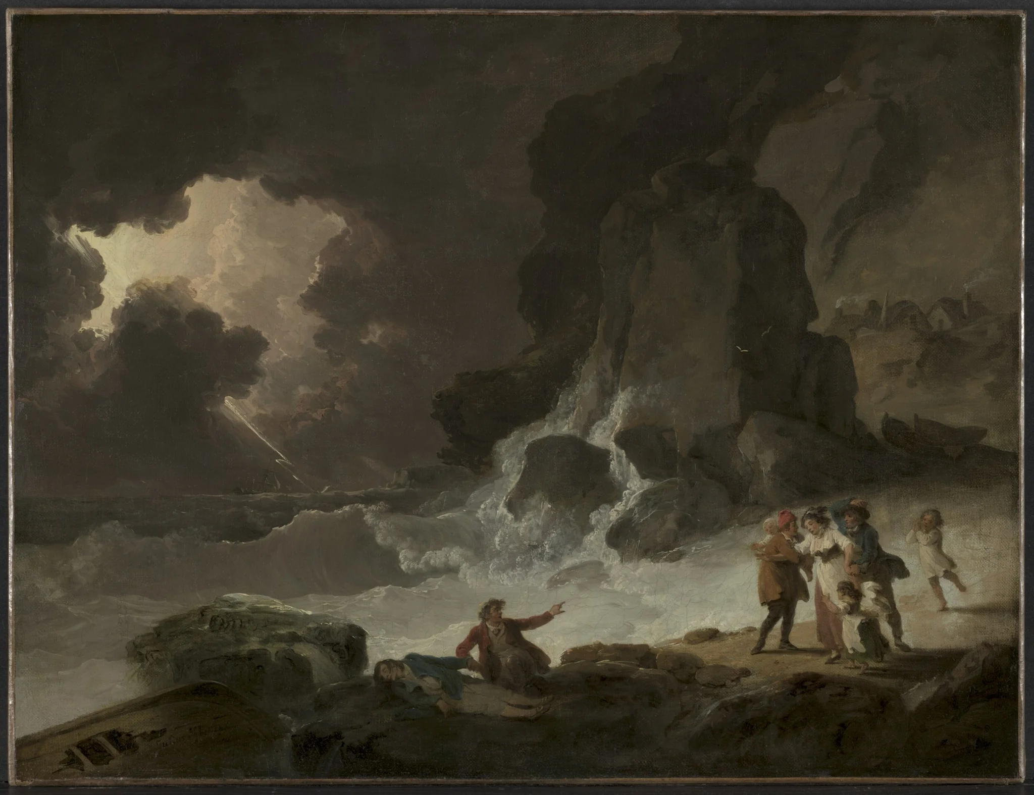 A Storm Behind the Isle of Wight, detail