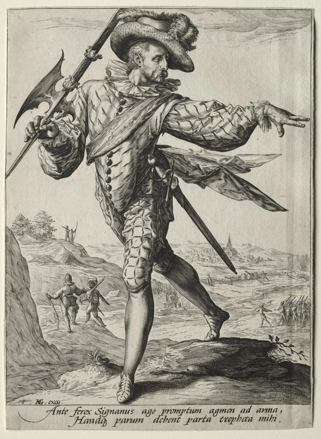 Officers and Soldiers of the Bodyguard of Emperor Rudolf II:  Sergeant, by Jacob de Gheyn II, 1587