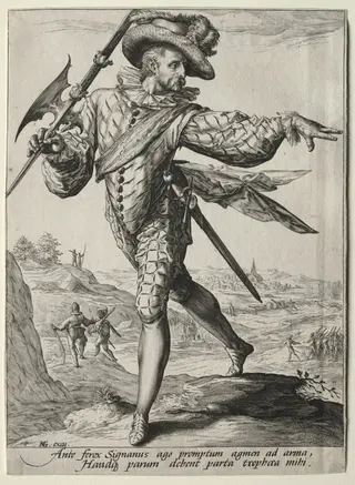Officers and Soldiers of the Bodyguard of Emperor Rudolf II:  Sergeant, by Jacob de Gheyn II, 1587