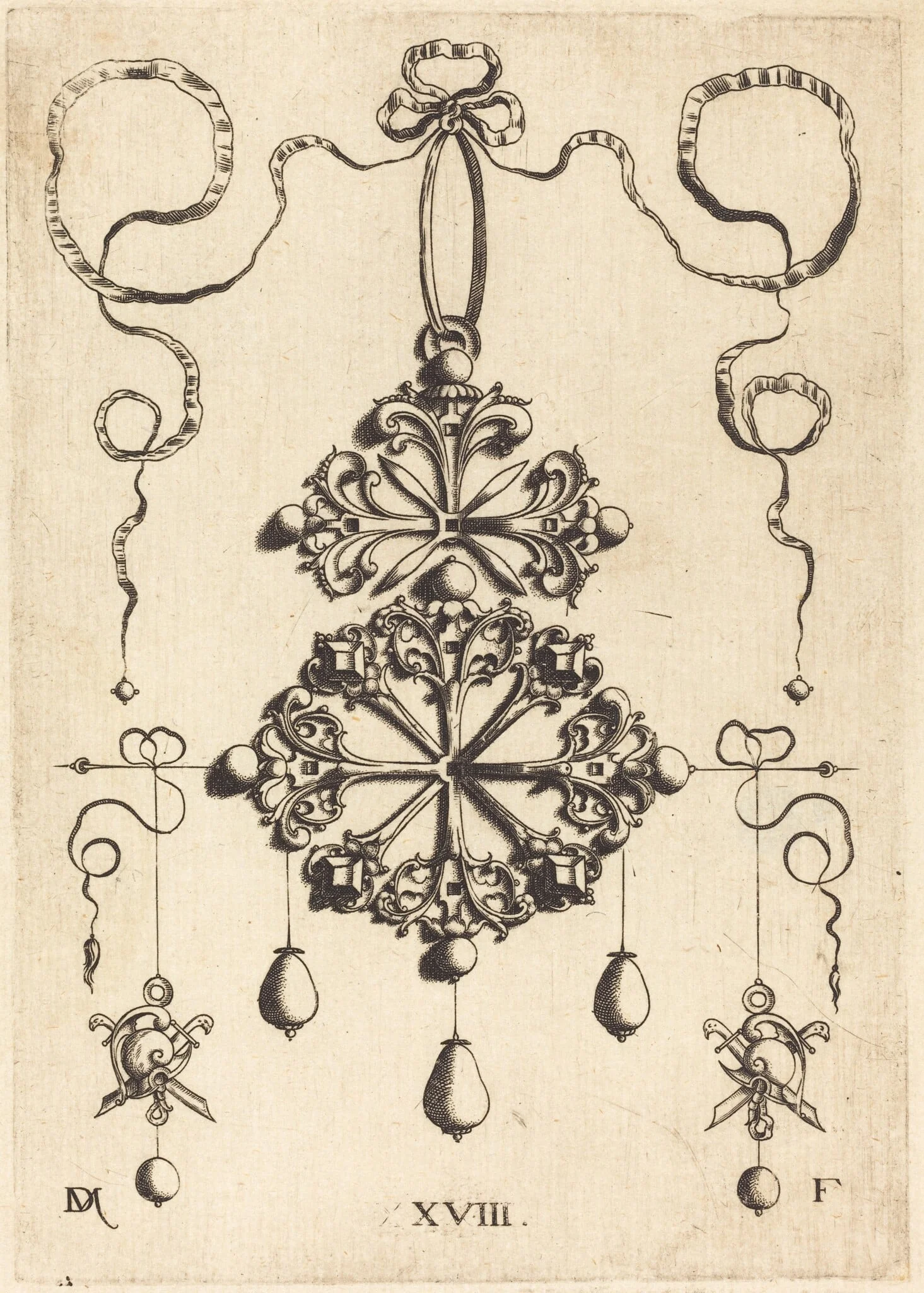 Pendant with Two Double Crosses, detail