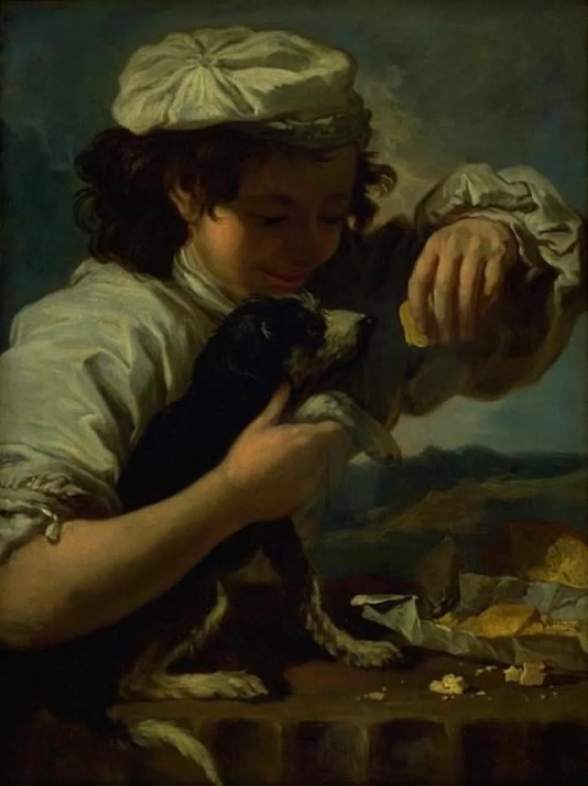 A Boy with a Dog (Allegory of "Taste"), detail