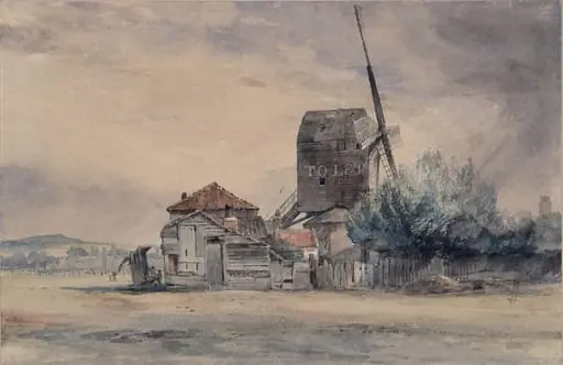 Windmill, Blackheath, by Edward William Cooke, watercolor, 1850