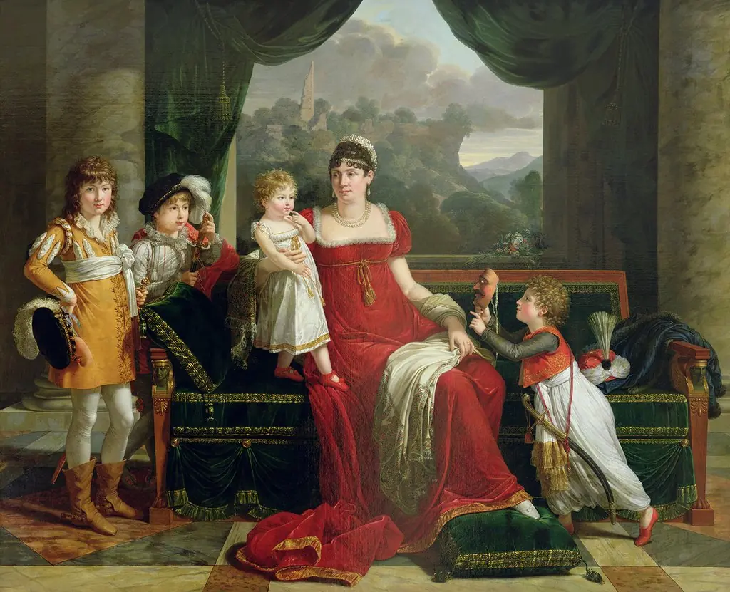 Portrait de la générale Clarke avec ses quatre enfants, by François-Xavier Fabre, oil, 1810