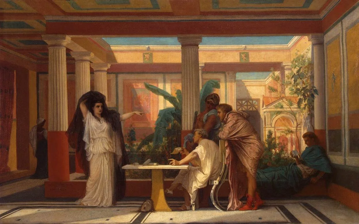 Theatrical Rehearsal in the House of an Ancient Rome Poet, detail
