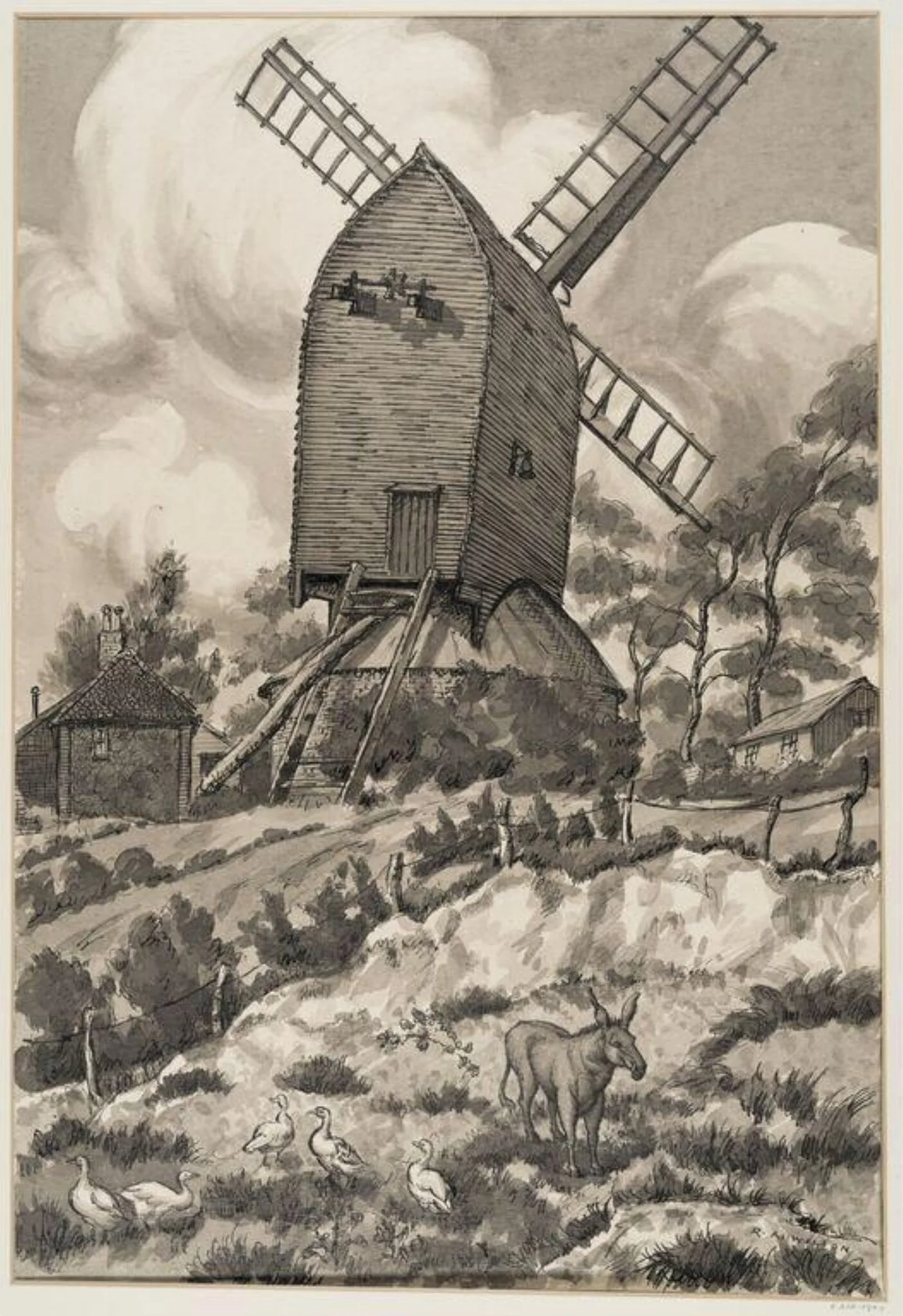 Mill on Reigate Heath, Surrey, detail
