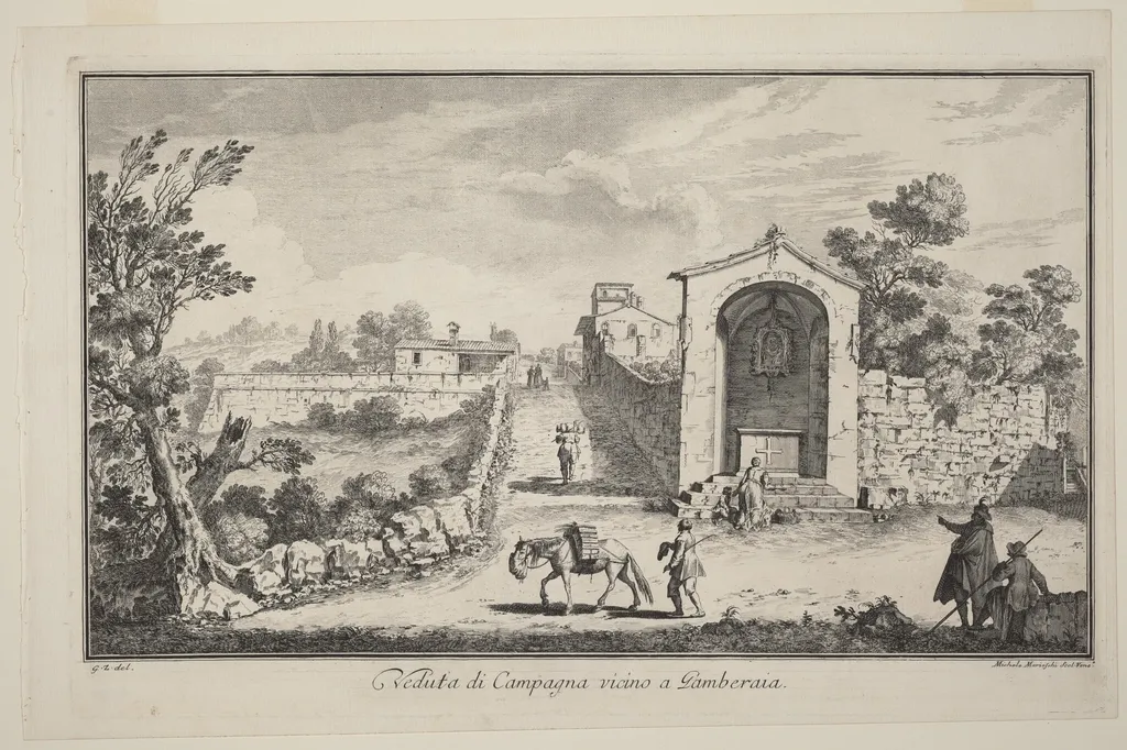 Veduta di Campagna vincino a Gamberaia, by Michele Marieschi, ink, 1726