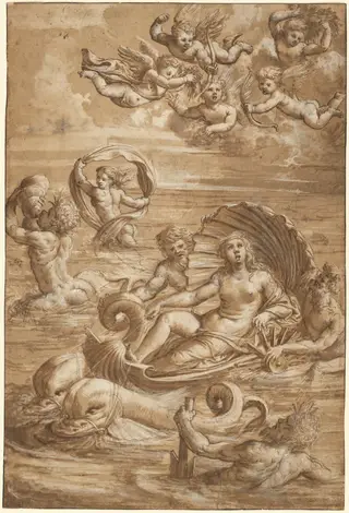 The Triumph of Galatea, by Girolamo da Treviso the Younger, ink, 1535