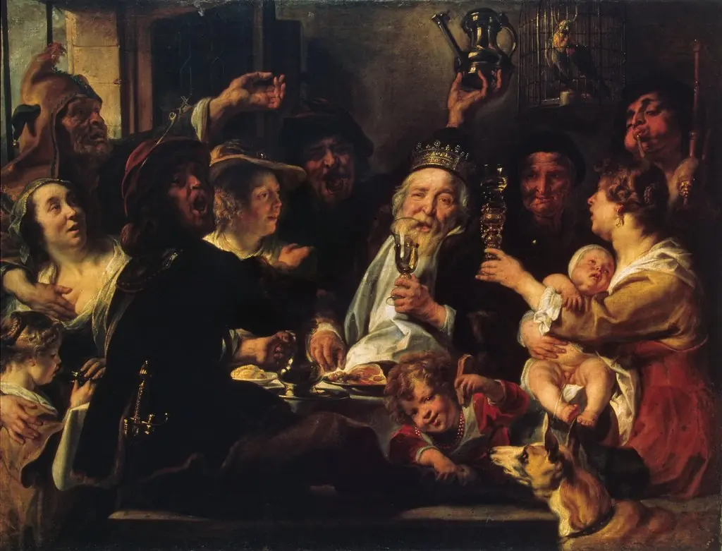 The Bean king, by Jacob Jordaens, oil, 1638