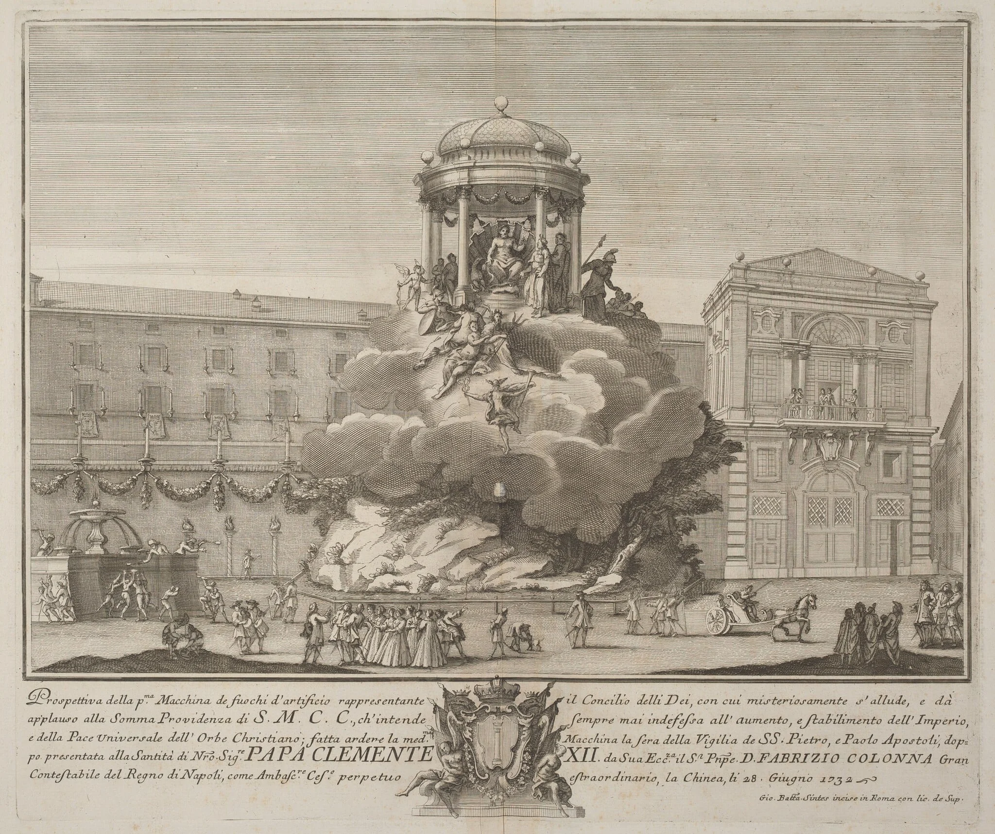 The Prima Macchina for the Chinea of 1732: The Council of the Gods, detail