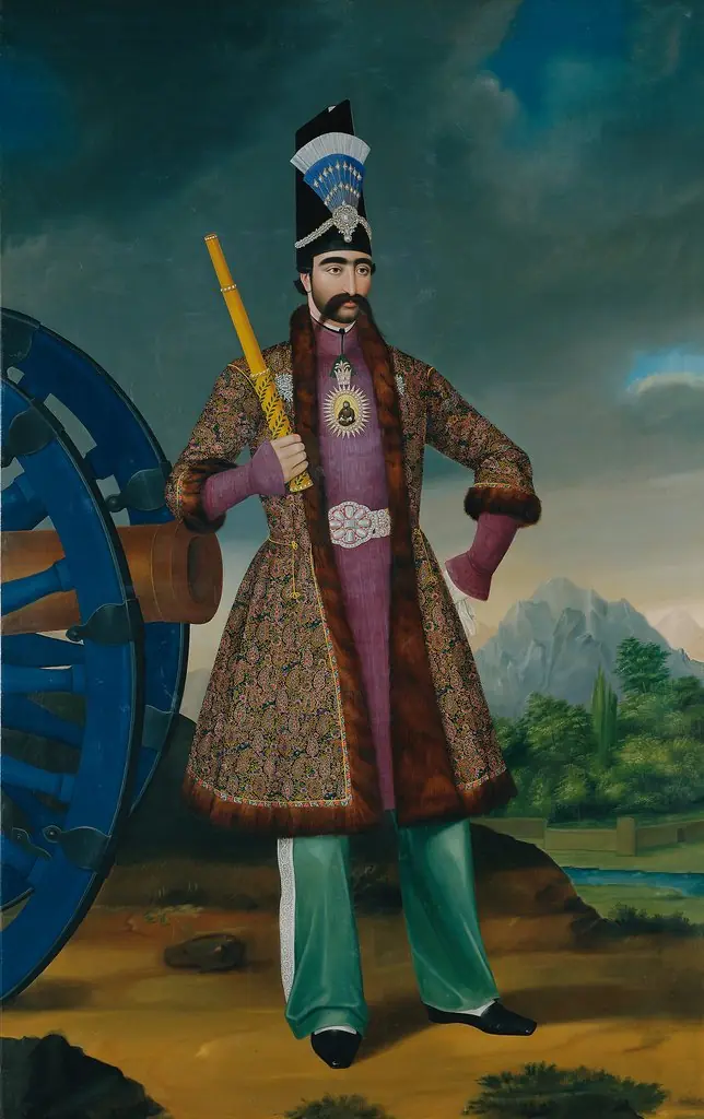 The Shah of Persia Nāser ad-Dīn Shāh, by Hakob Mkrtum Hovnatanyan, oil, 1865