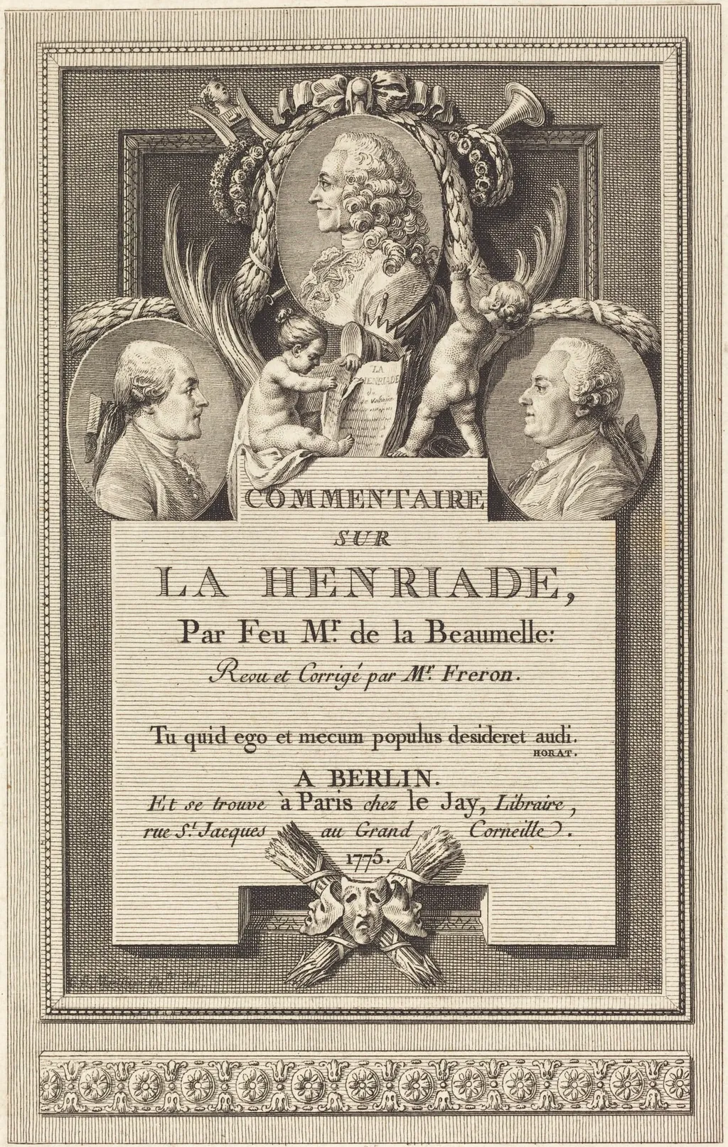 Commentaire sur la Henriade, by Augustin de Saint-Aubin, ink, 1775