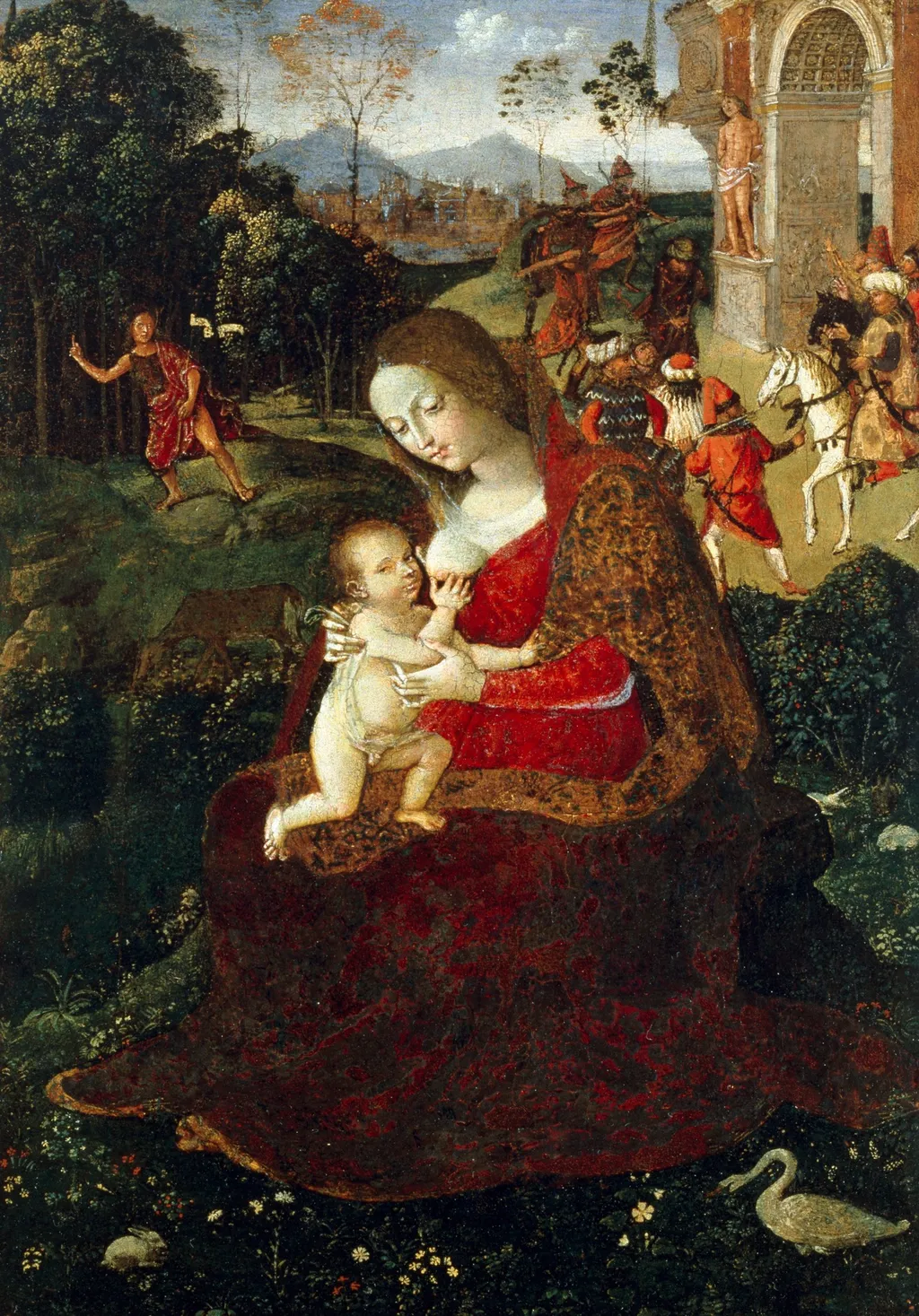 Madonna and Child with Saint John the Baptist, by Pinturicchio, unspecified, 1496