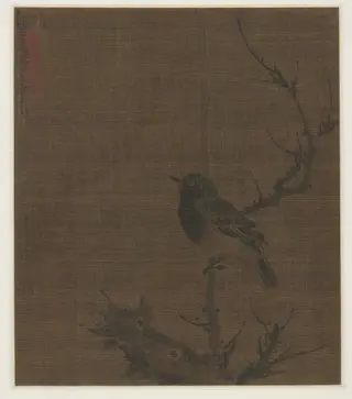 Sleeping Bird on a Prunus Branch, by Bian Jingzhao, unspecified, 1404