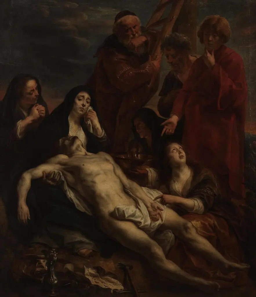The Lamentation, by Jacob Jordaens, oil, 1654