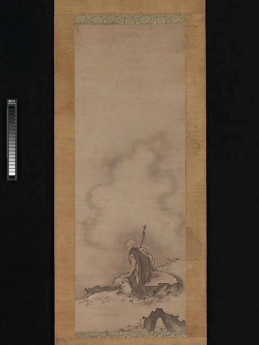 霊彩筆 豊干寒山拾得図|Fenggan, Hanshan, and Shide, detail