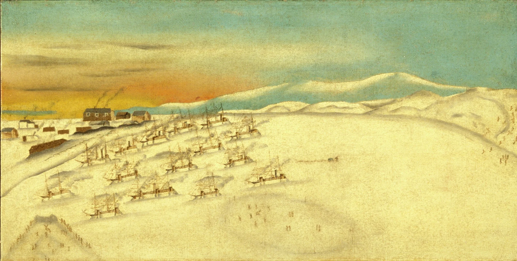 Whaling Fleet, Icebound, detail