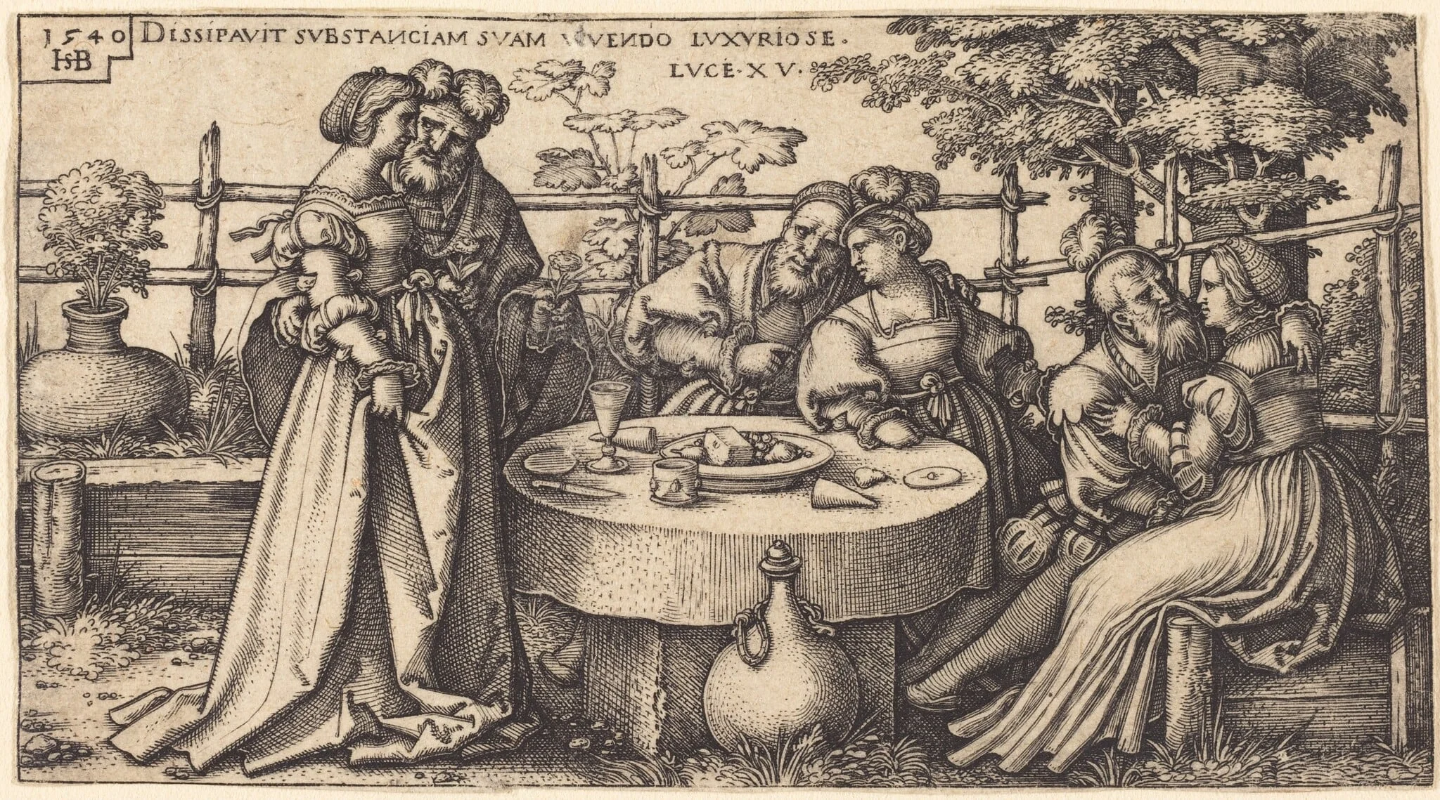 The Prodigal Son Wasting His Fortune, detail