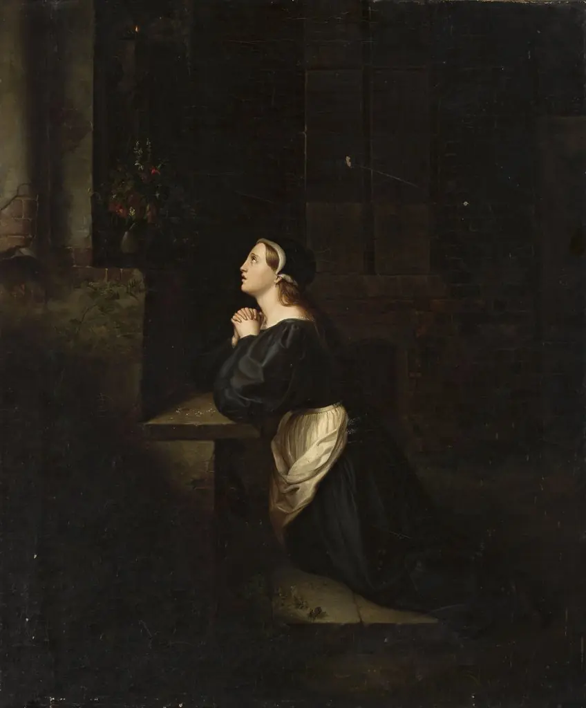 Prayer, by Eduard Ratti, oil, 1834