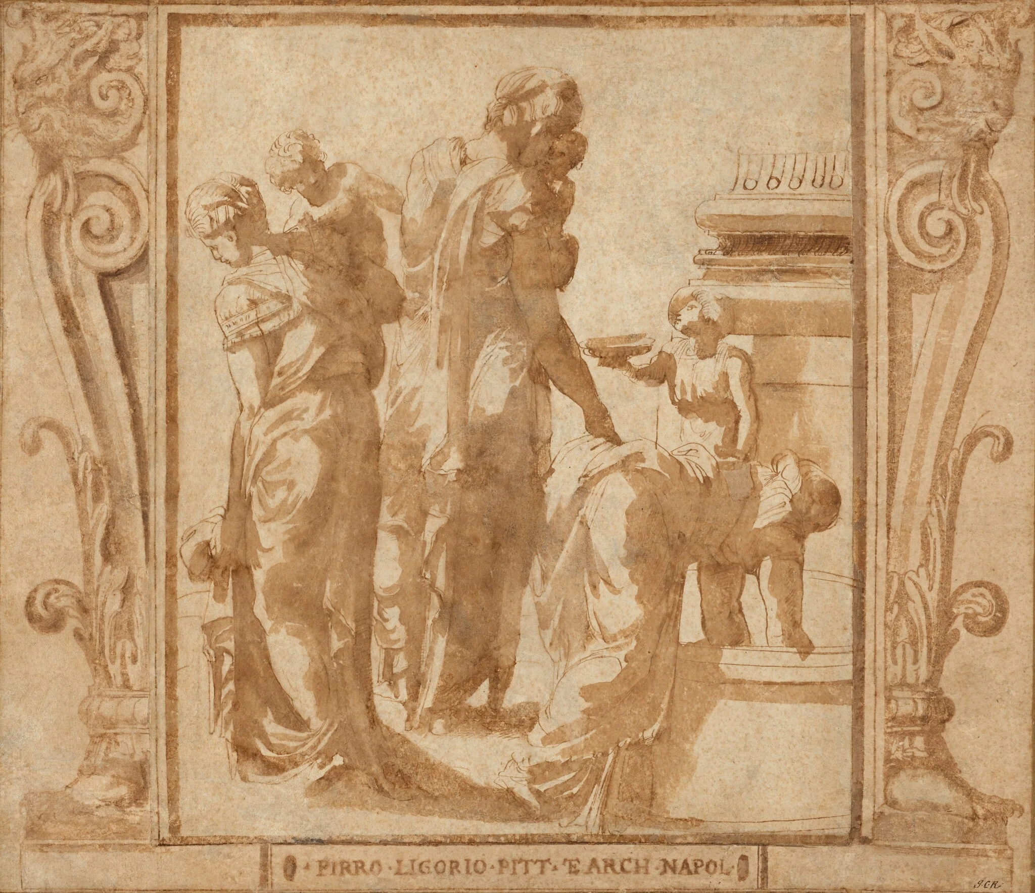 Women and Children at a Fountain, detail