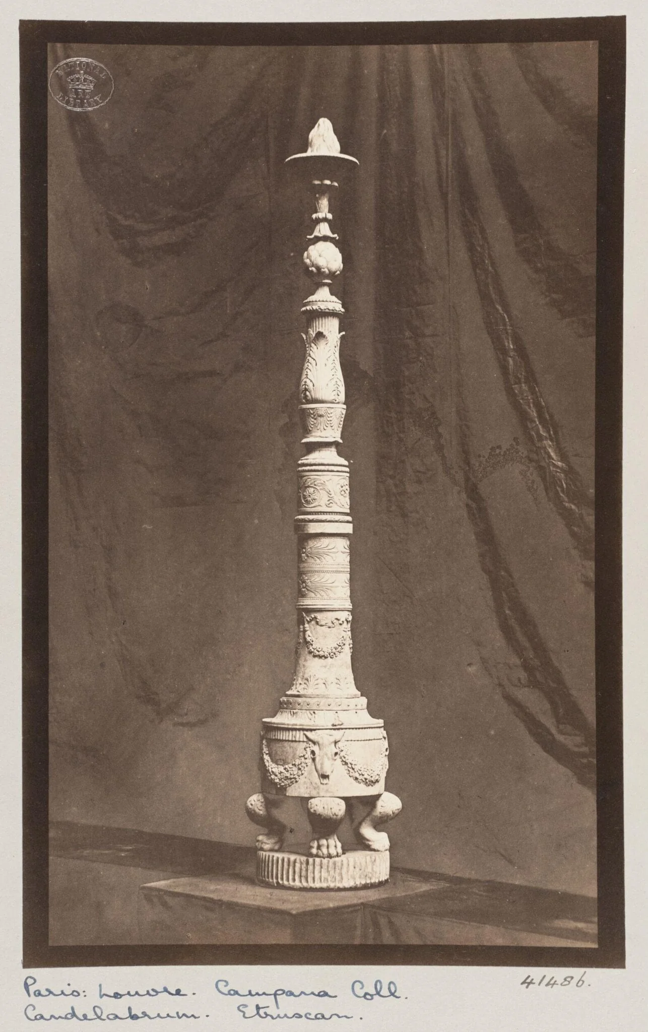 Marble stem from candelabrum, detail